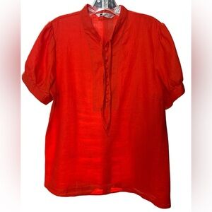 Carole Little Vibrant Red Blouse